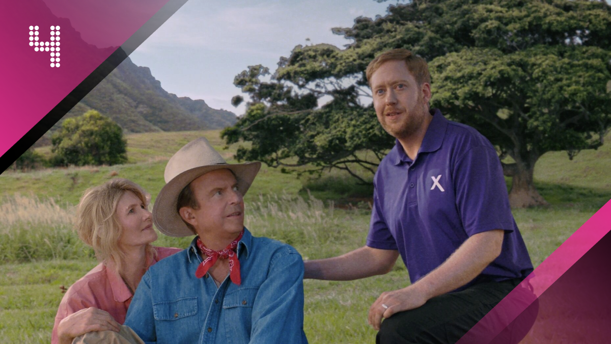 Xfinity Super Bowl 2026 ad Jurassic Park Works Star Rating"